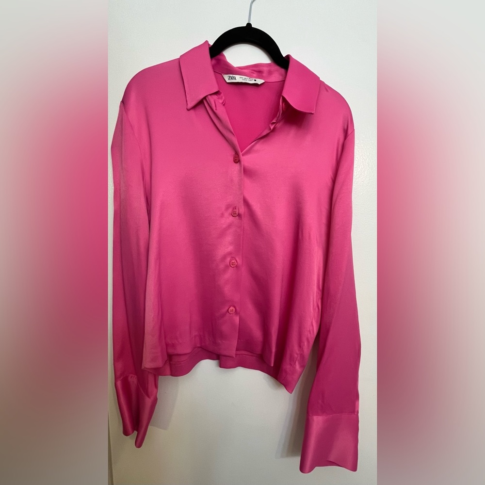 Zara Long Sleeve Pink Blouse -Worn Once